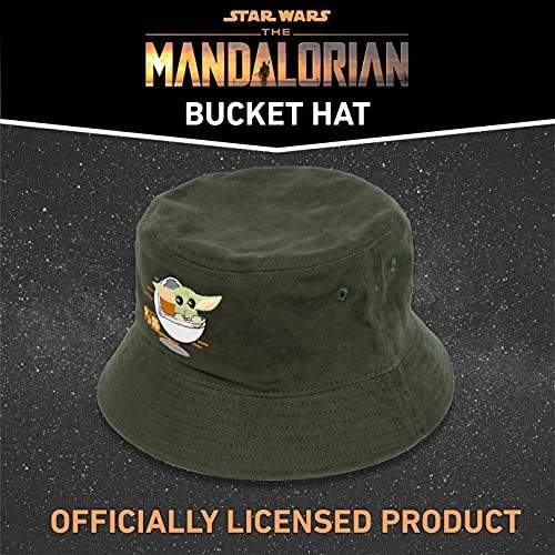 Grogu Bucket Hat, The Mandalorian Packable Travel Hat, Wide Brim Summer Hat, Green, One Size