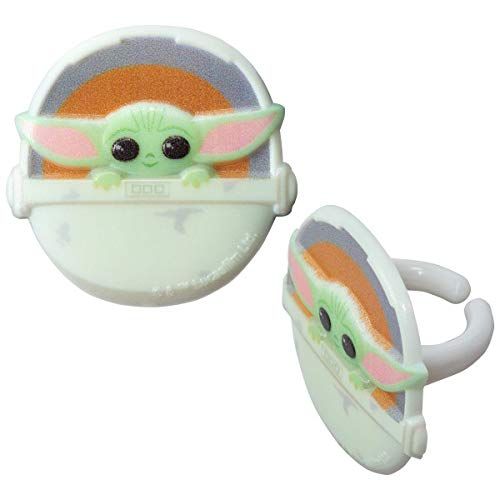 Baby Yoda Cupcake Rings Toppers 24 Pack The Mandalorian