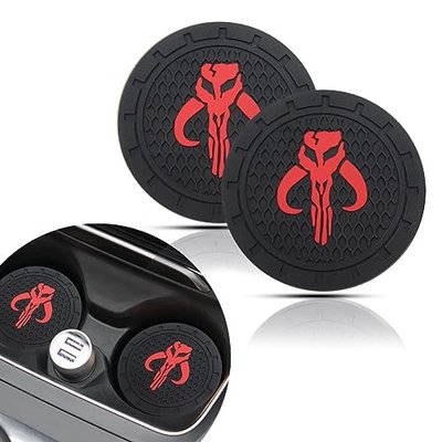 Cup Holder Coaster Inserts, 2Pcs - Compatible with Mandalorian Car Accessories