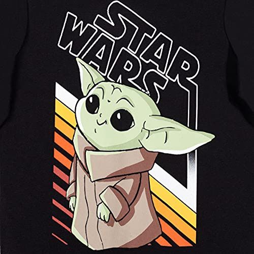 Baby Yoda Big Boys Fleece Pullover Hoodie, Black 10-12