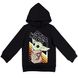 Baby Yoda Big Boys Fleece Pullover Hoodie, Black 10-12