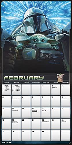 2024 Wall Calendar The Mandalorian Grogu & Push Pins