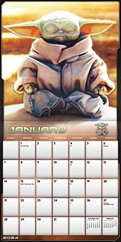 2024 Wall Calendar The Mandalorian Grogu & Push Pins