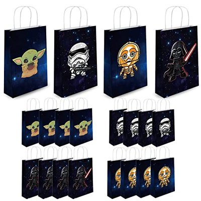 Yoda Themed Gift Bags, 20 Pcs - Ideal for Birthday, Baby Shower, Family Gatherings, Mandalorian Party Supplies
