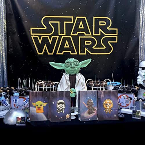 Yoda Themed Gift Bags, 20 Pcs - Ideal for Birthday, Baby Shower, Family Gatherings, Mandalorian Party Supplies