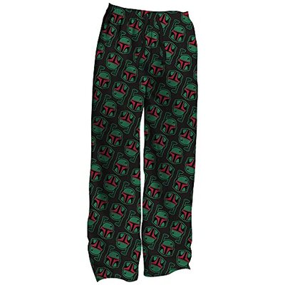 Boba Fett Allover Print Pajama Sleep Pants, Black, Large