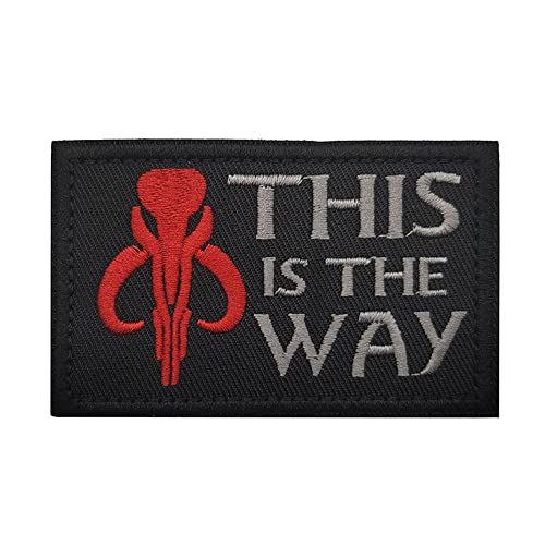 Mandalorian Helmet Inspired Military Patch - Hook and Loop Backing, Embroidered