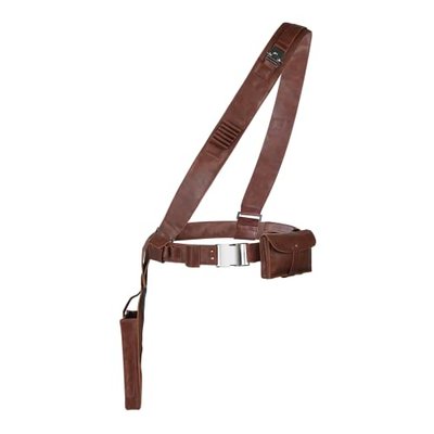 Mandalorian Belt with Holster - Brown PU Leather Cosplay Costume Prop for Men, Small