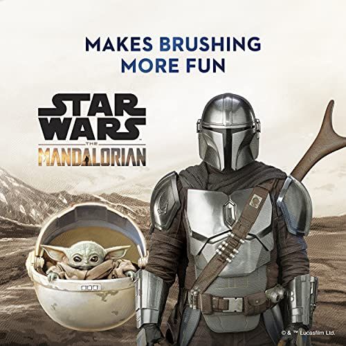 OralB Kids The Mandalorian Gift Set - 2 Manual Toothbrushes and 2 4.2 oz Standup Tube Toothpaste