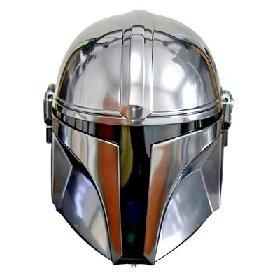 Silver Polish Medieval Helmet - 18-Gauge Steel Mandalorian Helmet