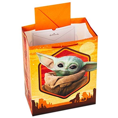 HALLMARK Large Gift Bag 13" with Tissue Paper, Baby Yoda The Mandalorian, for Various Occasions