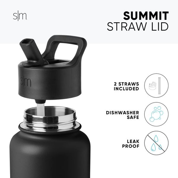 Water Bottle with Straw Lid - Vacuum Insulated Stainless Steel Metal Thermos, Summit Collection, 32oz Moonlit, Mandalorian