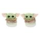 3D Grogu Character Head Adult Green & Brown Plush Slippers - XL