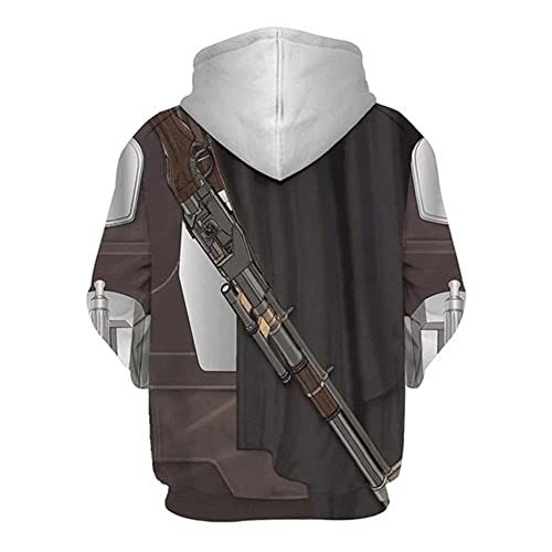 Unisex Mandalorian Hoodie, 3D Pullover Sweatshirt, Zip Jacket