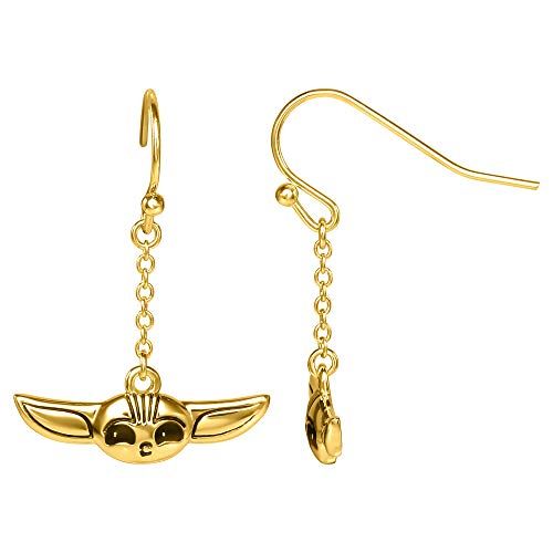 Grogu Gold Plated Dangle Earrings - Official License, The Mandalorian