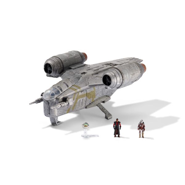 Micro Galaxy Squadron Razor Crest Starship 7" with Mandalorian, Greef Karga & Grogu Figures