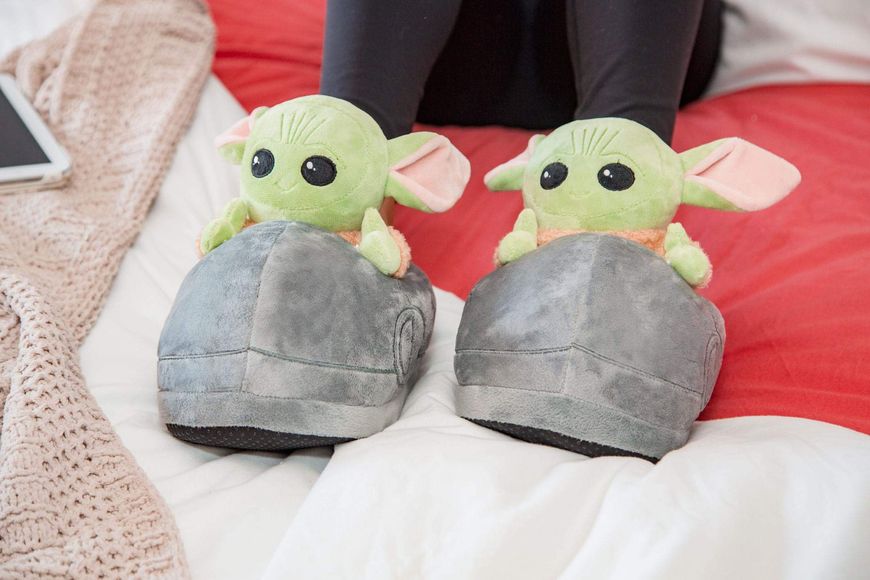 Grogu 3D Slippers The Mandalorian The Child, Soft Plush, Non-Slip Sole, Comfortable, Women 7-8, Kids 5