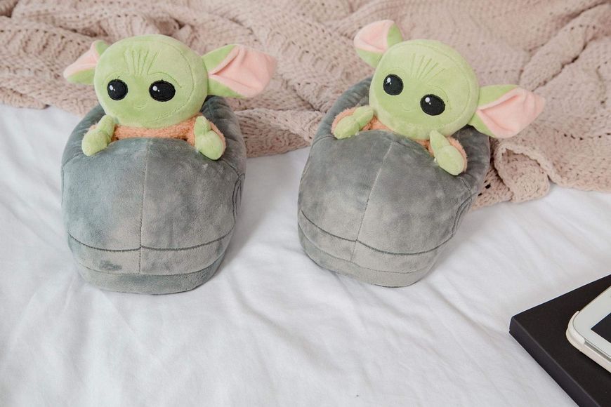 Grogu 3D Slippers The Mandalorian The Child, Soft Plush, Non-Slip Sole, Comfortable, Women 7-8, Kids 5