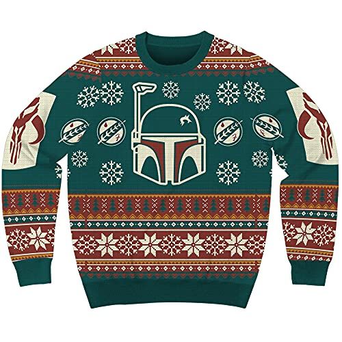 Boba Fett Winter Holiday Sweater The Mandalorian, XXLarge, Green
