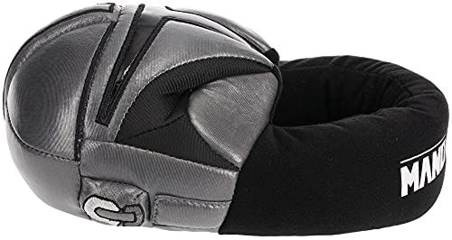 Boys Mandalorian Slipper Full Body Mando Helmet Grey/Black Size 12-13