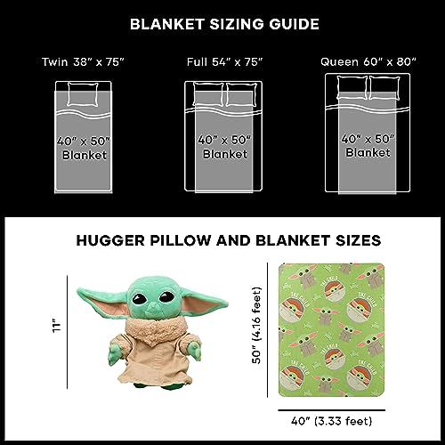 Character Hugger Pillow & Fleece Throw Blanket Set The Mandalorian, 40x50 inches The Child