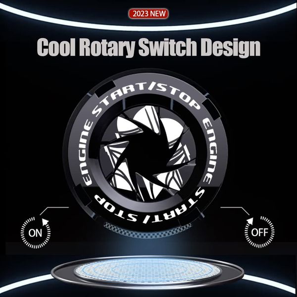 Rotary Push Start Button Cover, Mandalorian Car Accessories, Black