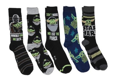 Baby Yoda Logo Crew Socks 5 Pair Pack The Mandalorian