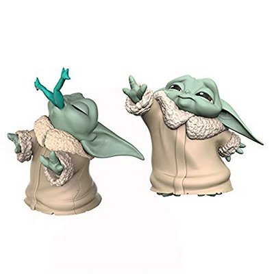 Bounty Collection Baby Yoda Figures 2.2" - Mandalorian Froggy Snack & Force Moment, 2 Pack