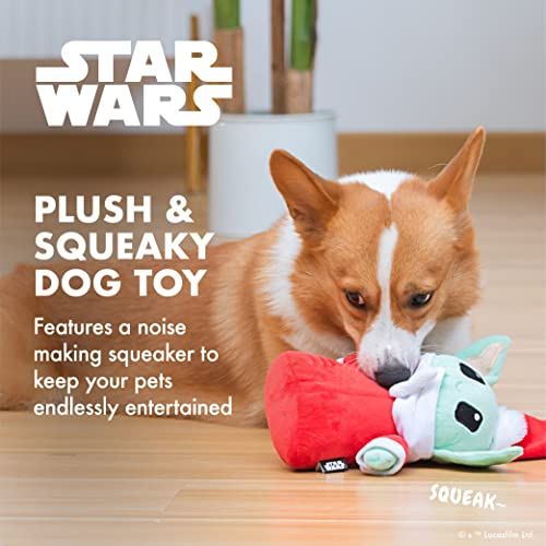 Dog Toy GROGU Santa Squeaky Chew Toy, The Mandalorian