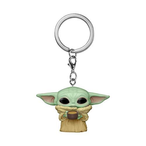 Cute Keychain Grogu with Cup The Mandalorian