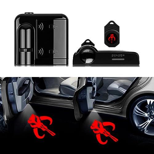 Car Door Light Logo Projector - Mandalorian HD Ghost Shadow Welcome Light, 2PCS Car Door Puddle Lights (Fit Mandalorian)