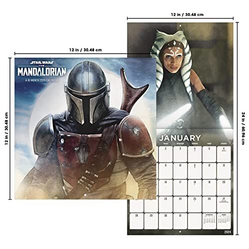 2024 Wall Calendar & Push Pins - The Mandalorian