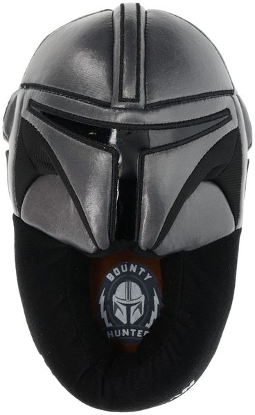 Boys Mandalorian Slipper, Mando Helmet, Grey/Black, Size 12 Big Kid