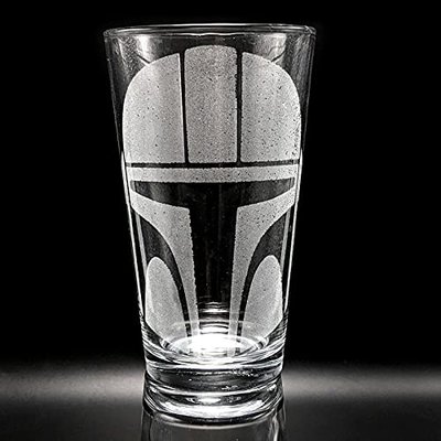 Engraved Pint Glass - Inspired by Mandalorian, Great Gift Idea