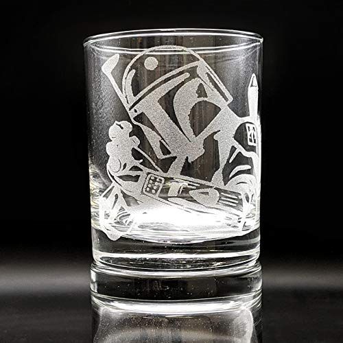 Boba Fett Engraved Whiskey Rocks Glasses, Mandalorian Inspired