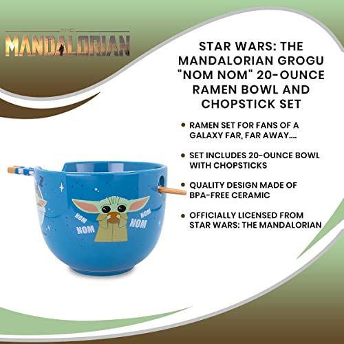 Mandalorian Grogu 20oz Ramen Bowl and Chopstick Set - Nom Nom Design
