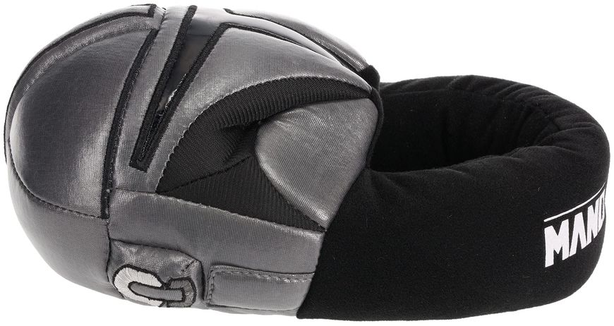 Boys Mandalorian Slipper, Mando Helmet, Grey/Black, Size 12 Big Kid