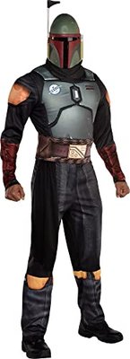 Halloween Costume for Men - Boba Fett, The Mandalorian, Standard, Includes Mask, Jumpsuit with Cape, Belt