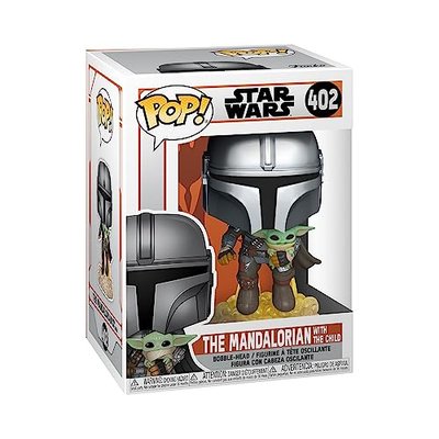 Pop Mandalorian Flying with The Child Figure - Grey