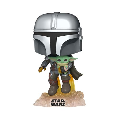 Pop Mandalorian Flying with The Child Figure - Grey