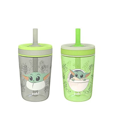 Mandalorian Kelso Toddler Sippy Cups 15oz - Leakproof, Baby Yoda & Grogu, 2 Pack