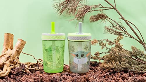 Mandalorian Kelso Toddler Sippy Cups 15oz - Leakproof, Baby Yoda & Grogu, 2 Pack