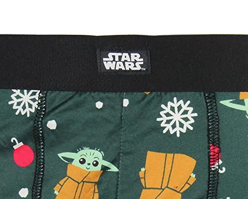 Men's Grogu Baby Yoda Holiday Boxer Briefs Underwear, Green Medium