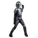 Official Youth Deluxe Costume - Padded Jumpsuit with Gloves, Detachable Cape, and Plastic Mask, Large, The Mandalorian