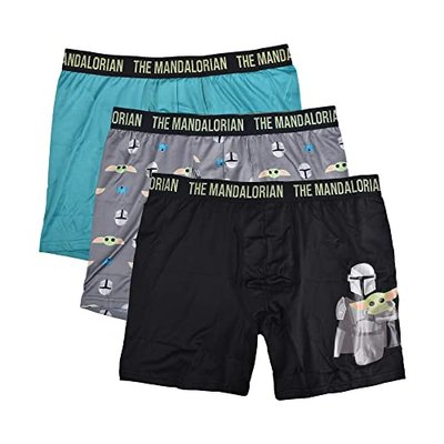 Comfort Boxer Brief Underwear - Black, Medium (43UT090MBBZA), Men's Mandalorian