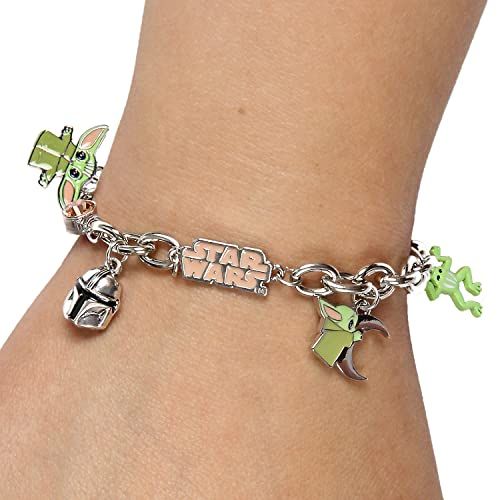 Star Wars The Mandalorian Grogu Baby Yoda - Chain Link Charm Bracelet