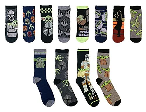 Baby Yoda Men's 12 Days of Socks Advent Gift Box The Mandalorian