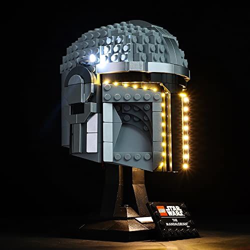 LED Light Kit for The Mandalorian Helmet - Lighting for 75328 Building Blocks Model (Not Include The Set)