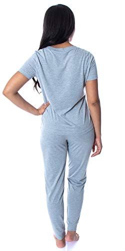 Women's Loungewear Pajama Set The Mandalorian Baby Yoda Wake Up Face Shirt and Jogger Pants 2 Piece Medium Grey