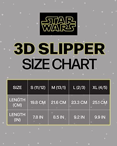 Boys' 3D Baby Yoda Plush Fuzzy Slippers Darth Vader, Shoe Size 11-5